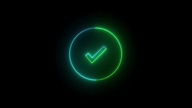 tick icon isolated on black background,