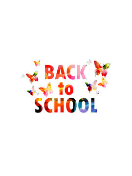 Minimal Back to School lettering features colorful butterflies