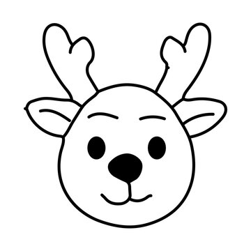 Reinder animal. Christmas icon pack for web, app and print design.