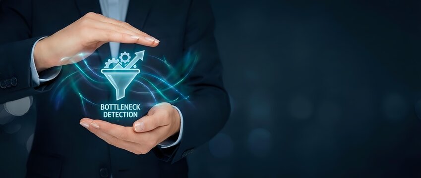 Businessman in dark suit holding glowing holographic customer loyalty program icon between hands, representing digital engagement and retention strategy for business growth.