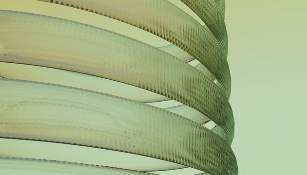 Abstract translucent rings layered in green