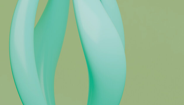 Abstract green design with smooth overlapping curves