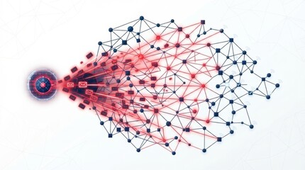 Fototapeta premium The complex interactions between artificial intelligence and the spread of disinformation in social networks.