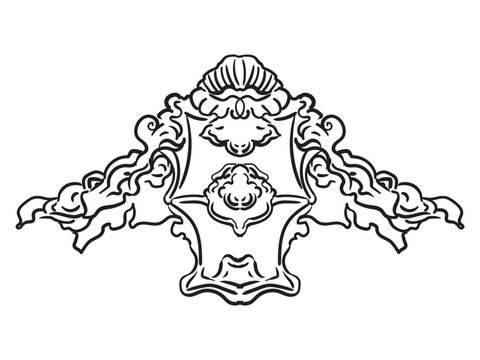Ornate baroque engraved design element vector illustration