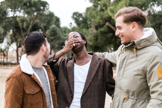 Friends enjoying laughter and outdoor moments