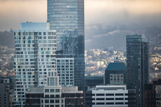 Modern high-rise skyline in San Francisco on west coast