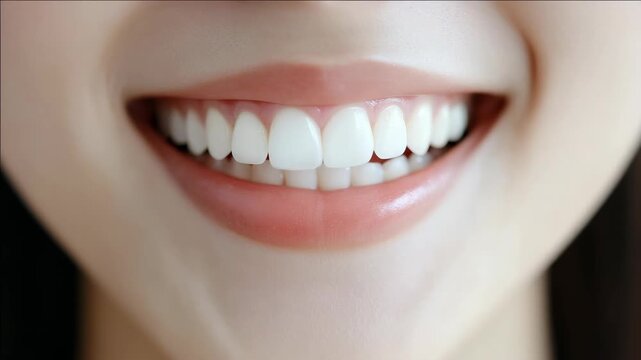 A cheerful and youthful female face with a wide smile.