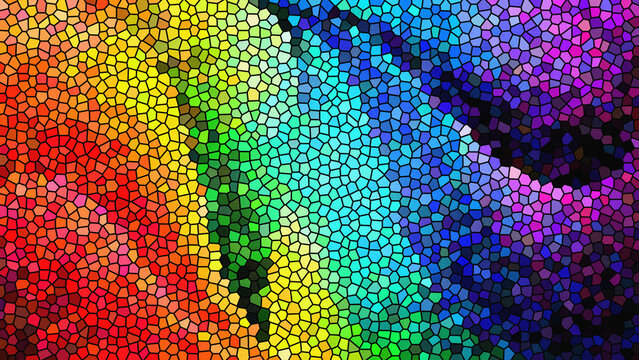 Full frame rainbow mosaic tile pattern representing north america modern artistic style.