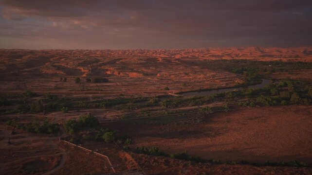 4k Aerial Drone Footage of the Kern River and Bakersfield Oil Field