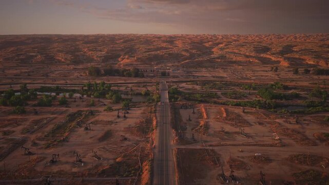 4k Drone Footage of the Kern River and Bakersfield Oil Field