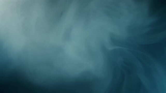 Blue Smoke Swirling on Dark Abstract Background