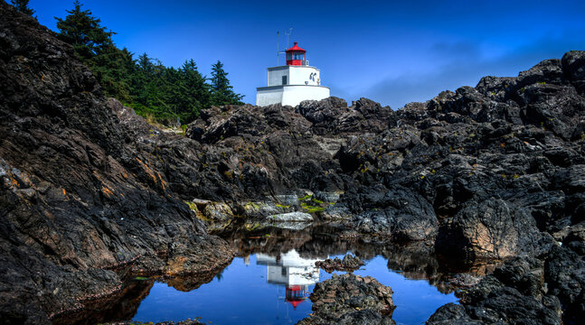 Ucluelet lighthouse reflection, Vancouver Island, BC 