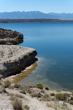 Vertical of shoreline of South Fork Reservoir