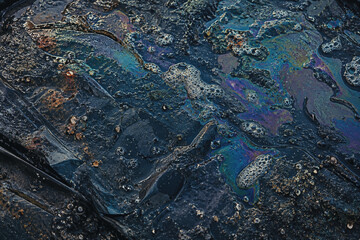 Fototapeta premium Iridescent Oil Slick for Pollution Cleanup Awareness