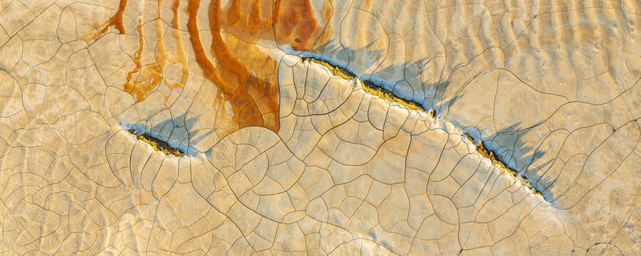 Aerial view of mineral patterns at Rio Tinto mine