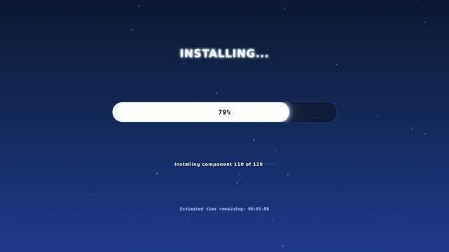 Motion Installation Process Video Showing Progress Bar and Loading Screen for Software Setup.