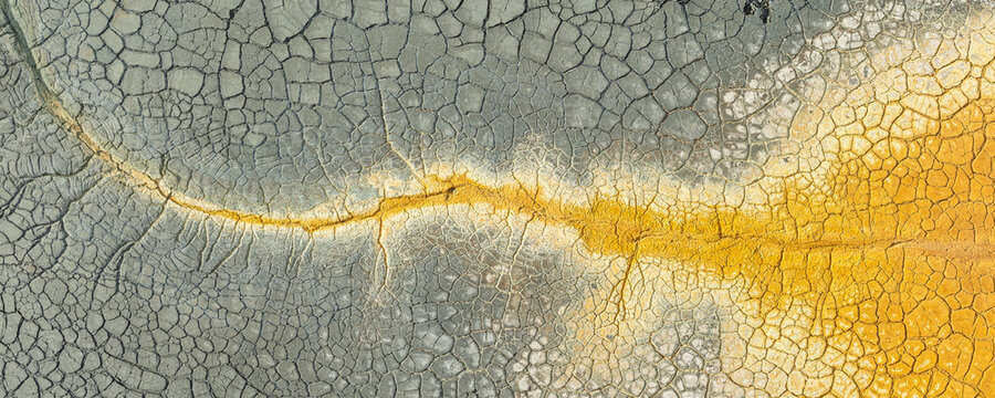 Aerial view of mineral patterns at Rio Tinto copper mine