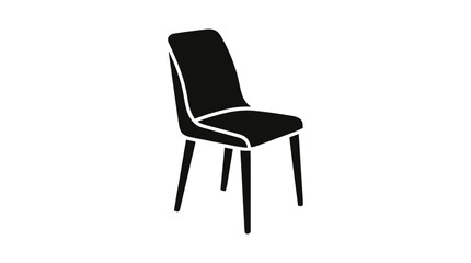 Fototapeta premium Vector illustration of modern dining chair silhouette, black, on a transparent background