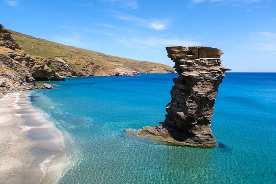 Tis Grias To Pidima rock formation, Andros, Greece