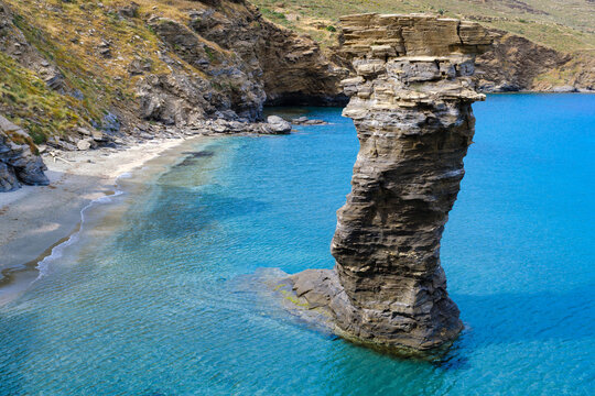 Tis Grias To Pidima rock formation, Andros, Greece