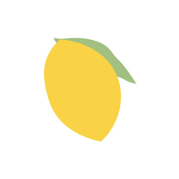 lemon with leaf isolated on a transparent background