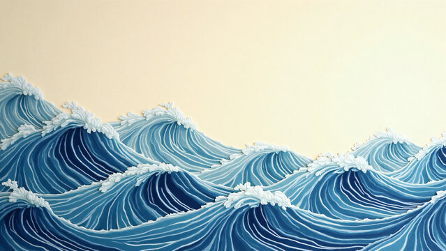 Wave Pattern on Cream Paper Elegant Modern Design