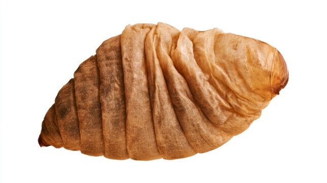 Silkworm pupa or chrysalis isolated on a white background, concept of metamorphosis and silk production