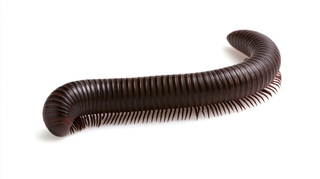 Giant African Millipede (Archispirostreptus gigas) isolated on a white background