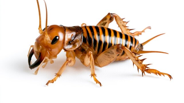Jerusalem Cricket (Stenopelmatus) or Potato Bug isolated on white background