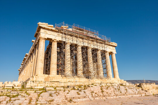Parthenon under restoration in Athens, Greece