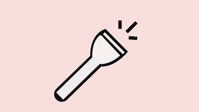 4K Abstract flash light icon neon glowing animation  Torch light icon symbol. 4k video motion graphic animation  Torchlight icon animation