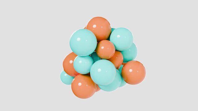 3d sphere bubbles popping in and out, on a grey background