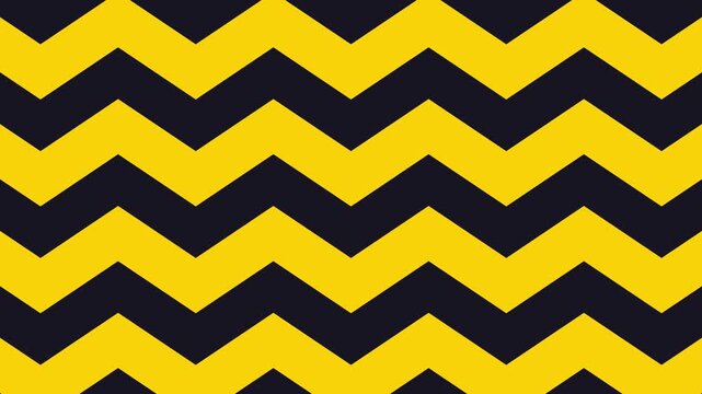 Yellow and dark navy blue horizontal zigzag chevron pattern motion background loop