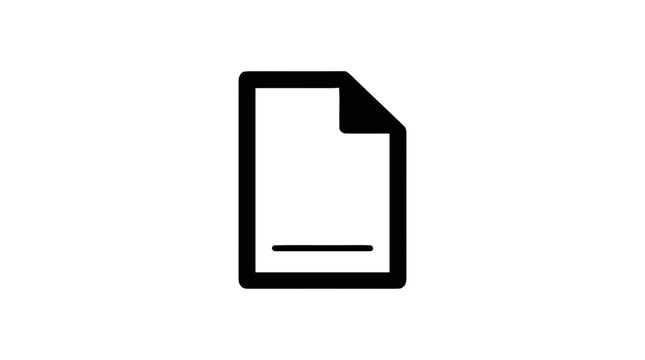Vector illustration of document file icon with folded corner on a transparent background