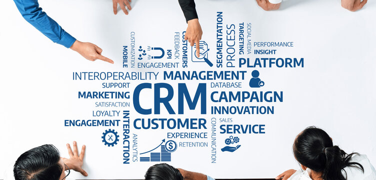 Collaborative environment showcasing strategies for customer relationship management, emphasizing innovation, engagement, and service excellence in business development. Amity