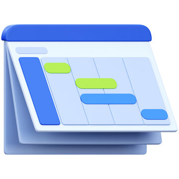 Gantt Chart 3D Icon