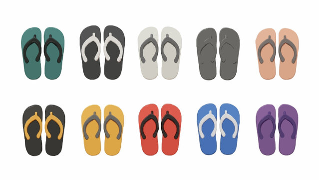 Summer Flip Flops Beach Collection with Colorful Patterns