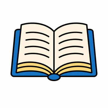 Open book with blank pages illustration.