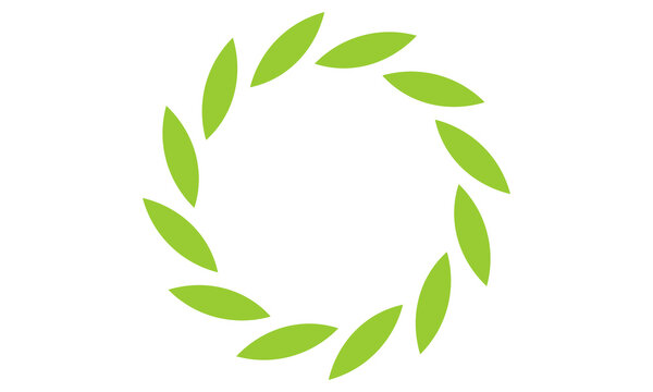 abstract circle green leaf vector logo