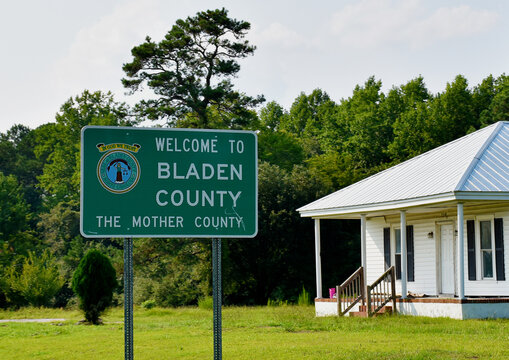 Welcome to Bladen county sign,  North Carolina, USA