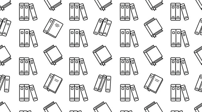 Books Pattern Isolated Transparent Background