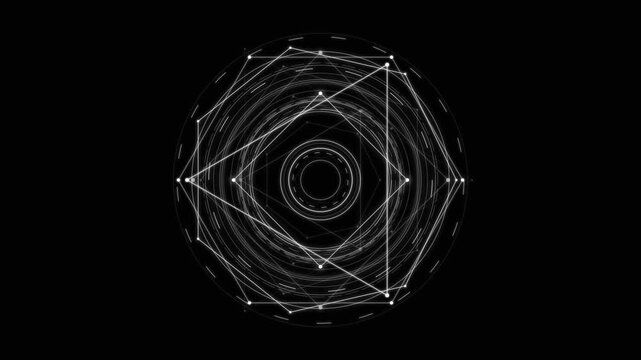 White Minimal Magic Circle Loading Screen. Seamless Loop Background.