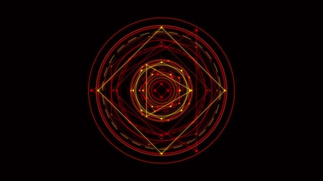 Red Magic Circle Loading Screen. Seamless Loop Background.