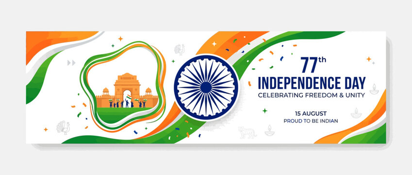 77th Indian Independence Day Celebration Banner Design