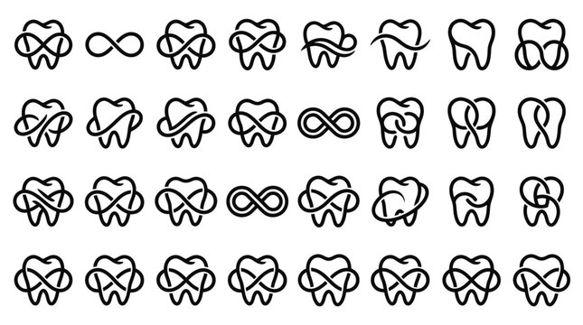 Dental Tooth Infinity Symbols.