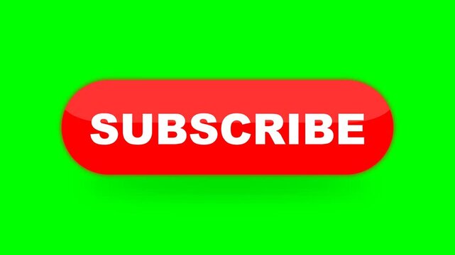 Glossy Subscribe Button Green Screen Animation