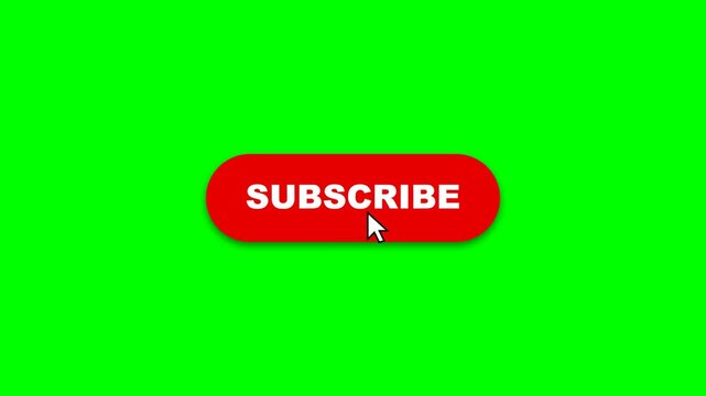 Subscribe Button Green Screen Cursor Click Animation