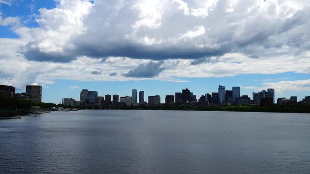 Boston, Massachusetts, USA: 06 01 2026: Charles river, Boston City and Cambridge town
