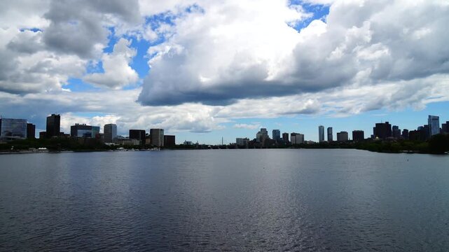 Boston, Massachusetts, USA: 06 01 2026: Charles river, Boston City and Cambridge town