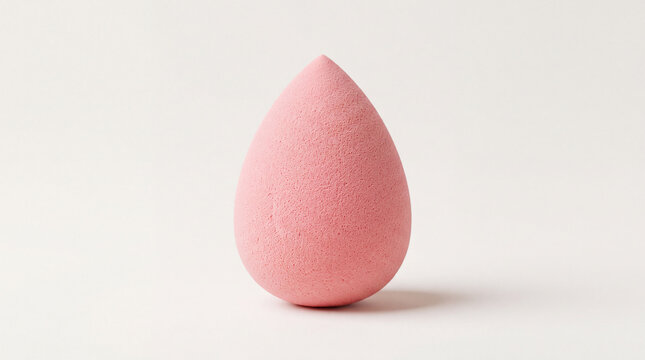 Pink teardrop makeup sponge or beauty blender blender tool isolated on white background